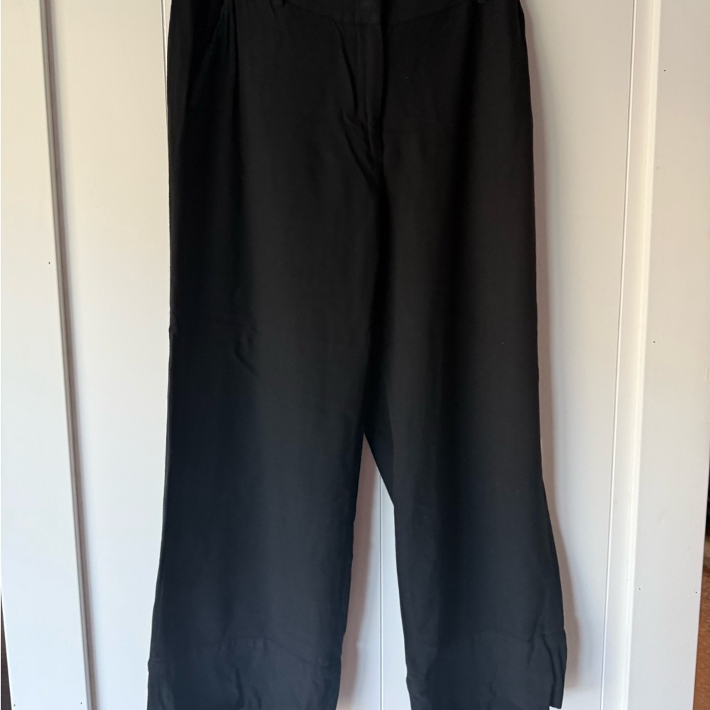 Jenni Kayne Black Wide-Leg Trousers with Relaxed Fit